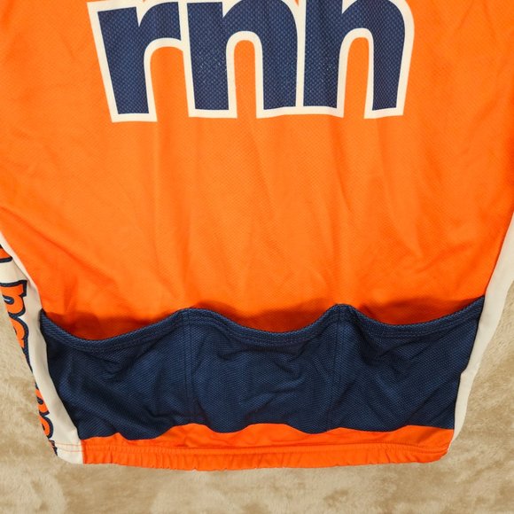 rnh bike Cycle 3/4 Zip Cycling Jersey Men's Size L Orange T-Shirt Short Sleeve - Picture 5 of 10